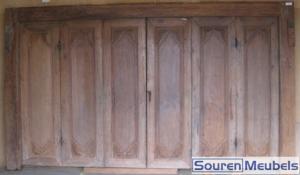 Oud antiek teakhouten deuren en kozijn, prachtig houtsnijwerk